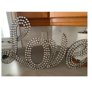 Rhinestone LOVE Sign 18 in by 12 in Wall Decor (matching picture frame avail)
